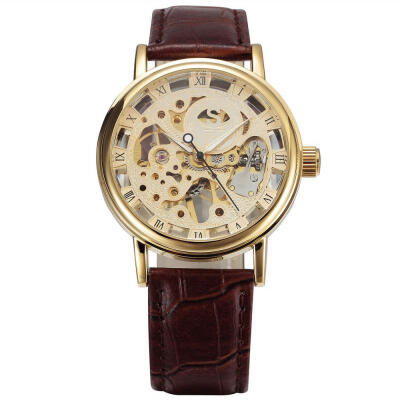 

Retro Hollow-out Watch Vintage Analog Wristwatch With Leather Band