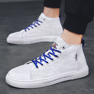 

Summer Gaobang tide shoes Korean version of the trend of mens cloth shoes casual wild shoes high-top spirit social group white shoes