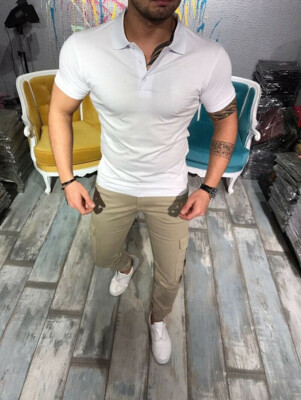 

Mens Summer Polo Shirts Short Sleeve Button Slim Fit Tops Casual Soild Tee Tops