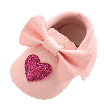 

Baby Girl Sequins Bowknot Love Shape Fashion Toddler First Walkers Kid Shoes