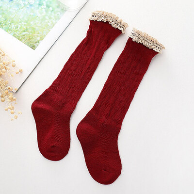 

Girl Kids Toddler Knee High Cotton Socks Bow Frilly Lace