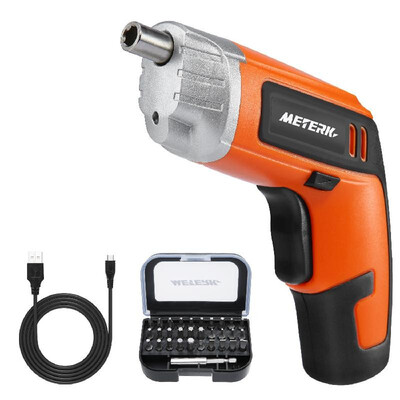 

Meterk MK36 Cordless Rechargeable Screwdriver with LED Working Light 36V 2000mAh Lithium Battery Max Torque 5Nm 31pcs Driver Bit