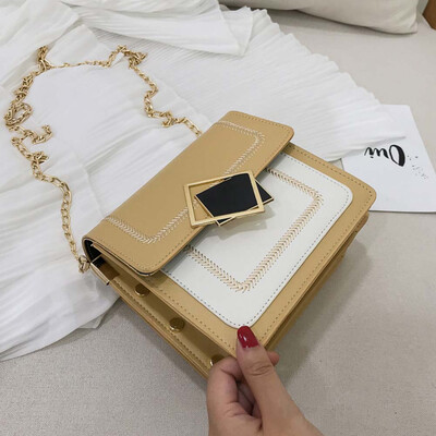 

Chain Pu Leather Crossbody Bags For Women 2019 Small Shoulder Messenger Bag Special Lock Design Female Travel Handbags