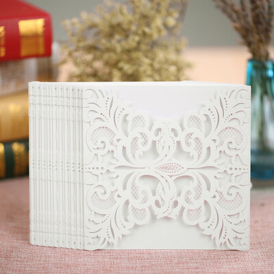 

20Pcs Romantic Wedding Party Invitation Card Delicate Carved Pattern