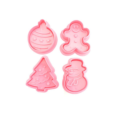 

4PcsSet Christmas Tree Snowman Baking Mold Biscuit Cookie Cutter Cake Decor