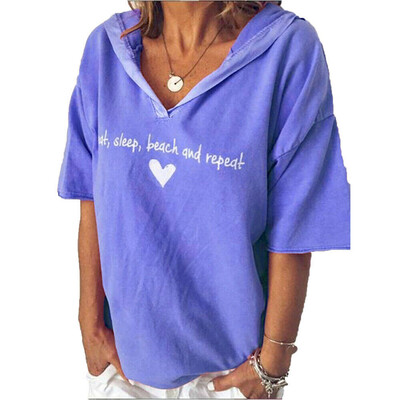 

Women Ladies Short Sleeve Hoodie Hooded T Shirt Summer Casual Tops Blouse