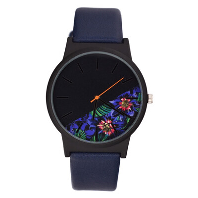 

RM Fashion Simple Without Scale casual Floral Print Dial Belt Quartz Female Watch