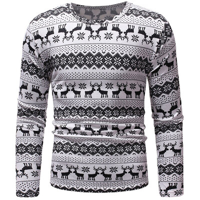 

Christmas Deer Floral Print Pullover Shirt