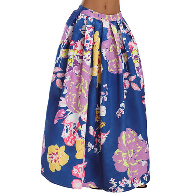

Summer Jungle Print Bohemian Vintage Horsetail Skirt womens 65124