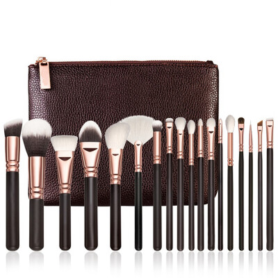 

〖Follure〗18 pcs Rose Gold Makeup Brush Complete Eye Set Tools Powder Blending Brush