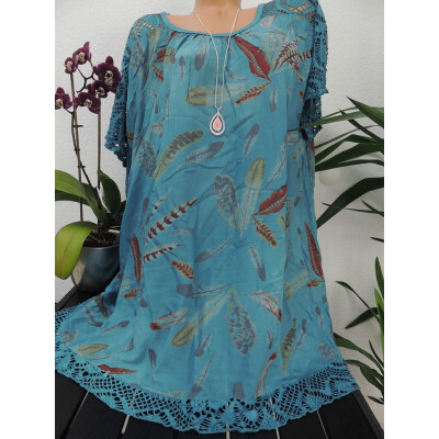 

Roseonmyhand Plus Size Women O-Neck Print Patchwork Hollow Out Short Sleeve Blouse Shirt Tops