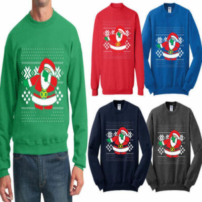 

New Unisex Men Women Santa Mens Crewneck Sweatshirt Ugly Christmas Sweater New