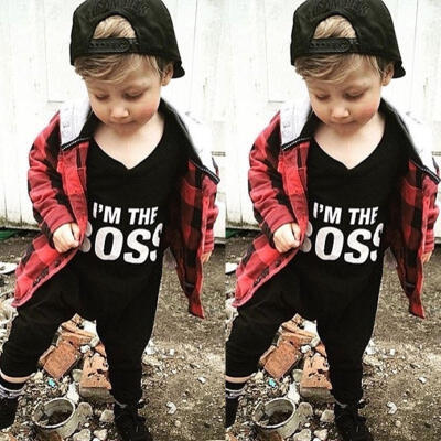 

Cotton Newborn Toddler Baby Boy Clothes Long Romper Bodysuit Jumpsuit Outfits 0-24Months Black70-100CM