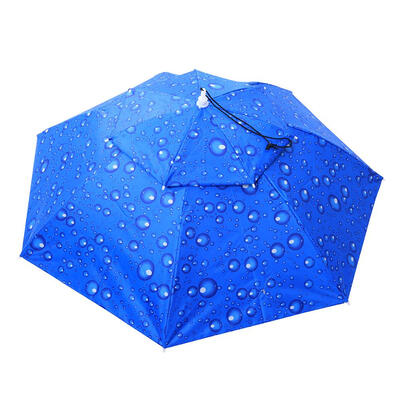

2 Layer Folding Wind Proof Headwear Umbrella Hat Cap Rain Gear for Fishing