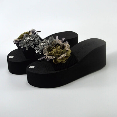 

Rose Women Bohemia Wedge Slippers Home Bathroom Beach Flip Flops Shoes Slippers Shoes