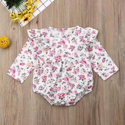 

Infant Baby Kid Girl Clothes Long Sleeve Floral Romper Bodysuit Jumpsuit Outfits