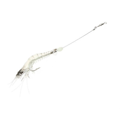 

18cm 8g Artificial Fishing Lure Bionic Shrimp Soft Bait Fishing Tackle with Hook Noctilucent Luminous Night Glow Bead