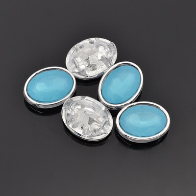 

Sew on Taiwan Acrylic Garment Accessories Faceted Oval SkyBlue 10x8x5mm Hole 05mm
