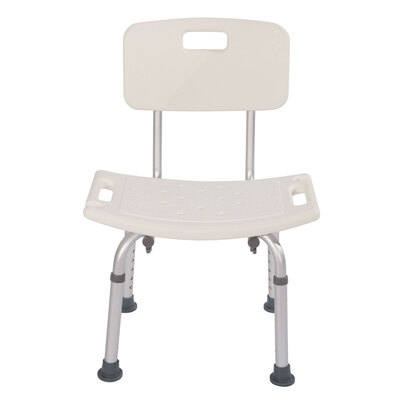 

Easy Assembly Spa Bathtub Adjust Shower Chair Seat Bench with Removable Backrest