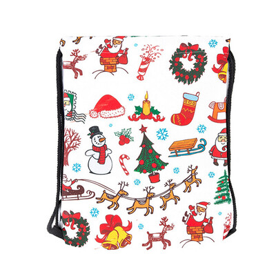 

Tailored Storage Bag Christmas Gift Bag Linen Backpack Bags Christmas Drawstring Bag A