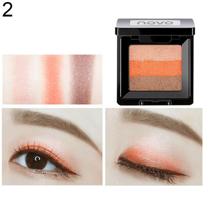 

NOVO 3 Color Glitter Eyeshadow Palette Matte Non Smudge Eye Makeup for Beginners