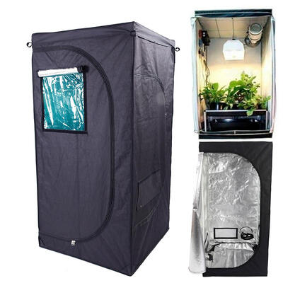 

32"x32"x64" Reflective 600D Mylar Hydroponic Grow Tent for Indoor Plant Growing with Removable Floor Tray