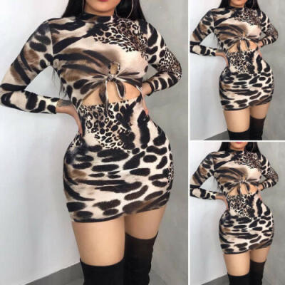 

Womens Long Sleeve Bandage Bodycon Evening Party Cocktail Club Short Mini Dress