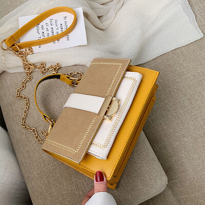 

Small bag female 2019 new Korean version of Joker color handbag small square bag fairy shoulder Messenger bag