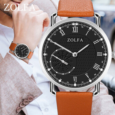 

Gobestart ZOLFA Sleek Minimalist Roman Double Scale Snowflake Belt Mens Quartz Watch