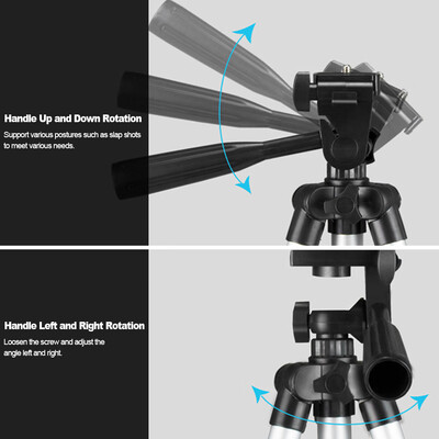 

JF-3110 28-65cm Aluminum Alloy Tripod Portable Lightweight Travel 3-sections Stand wPhone Holder 14" Screw Hole for Projector Sm