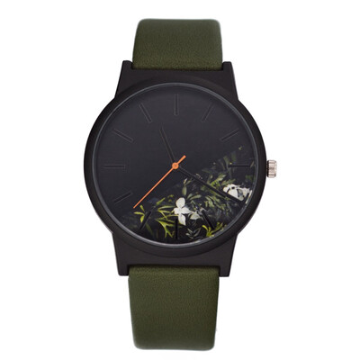 

RM Fashion Simple Without Scale casual Floral Print Dial Belt Quartz Female Watch