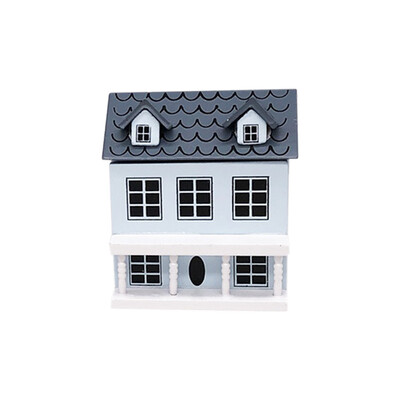 

Siaonvr 112 Mini Dollhouse Miniature Villa Mini House with Movable Grey Roof Toy