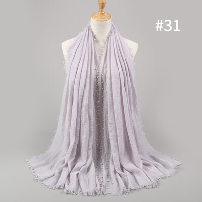 

Solid color high quality hairy cotton yarn pearl accessories headscarf cotton&crease monochrome womens scarf hot sale