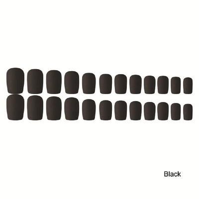 

24pcsset Full Cover Matte False Nails Short Round Head Soft Pure Color Oval Frosted Fake Nails Artificial Nails Art Tips