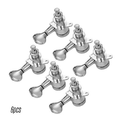 

Electric Guitar Machine Heads Knobs String Tuning Pegs Locking Tuners Pack of 6 Pieces 6R with Mounting Screws&Ferrules Black