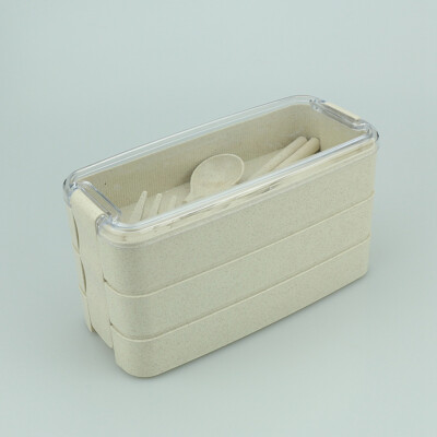 

3Layer Wheat Straw Bento Microwave Food Storage Container Picnic Lunch Box