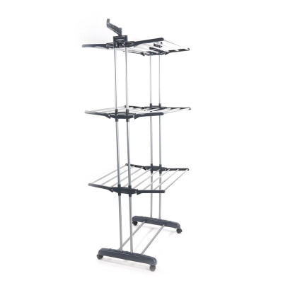 

3-Tier Rolling Clothes Drying Rack with Wheels Adjustable Laundry