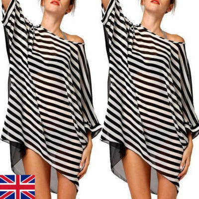 

UK Women Cover Up Summer Lace Prespective Bikini Swimwear Beach Dress Bathing