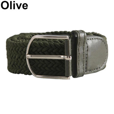 

Stylish Men Women Weaved Braided Stretch Rubber Buckle Belt Strap Waistband