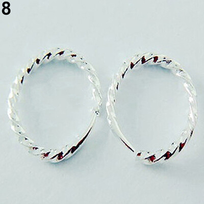 

1 Pair Simple Shiny Smooth Small Wave Big Wave Hoop Snap Closure Circle Earrings