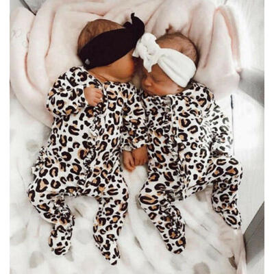 

Newborn Infant Baby Boy Girl Leopard Cotton Romper Jumpsuit Bodysuit Clothes Set