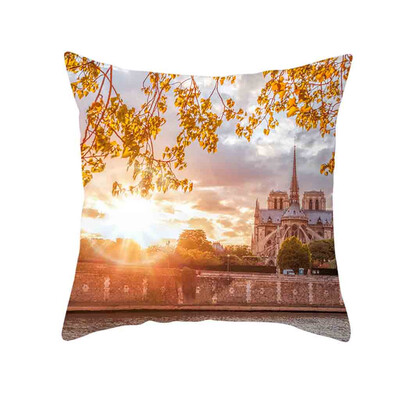 

〖Follure〗Retro Cushion Cover London Paris City Street Scenery Pillowcase Home Decor