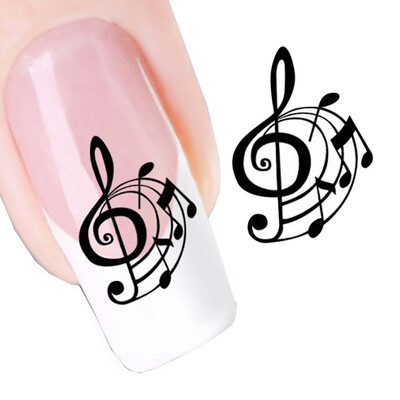 

〖Follure〗Musical Notation Design Nail Tip Art Transfers Decal Sticker