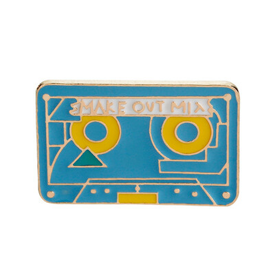 

Brooch Shirt Collar Pins Retro Tape Recorder Magnetic Tape Radio Globe Gifts