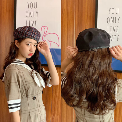 

Hat lady double-sided beret summer British retro octagonal hat breathable Japanese lattice sunscreen hat