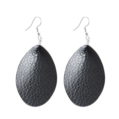 

Women Faux Leather Water Drop Jewelry Party Club Hook Earrings Birthday Gift