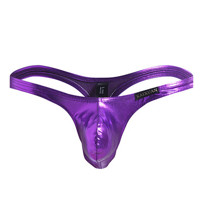 

Mens Low-rise Sexy PU Leather G-string Boxer Briefs Thong Underwear Underpants