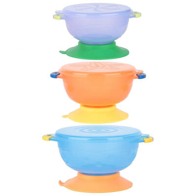 

Greensen 3PCS Baby Strong Suction Cup Bowls Complementary Food Dual Ear Bowls Set