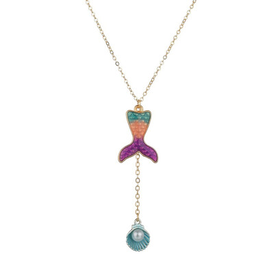 

New Multicolor Shell Pearl Pendant Simple Exquisite Sweet Girl Fashion Jewelry Summer Gift Clothing Accessories Gold Necklace
