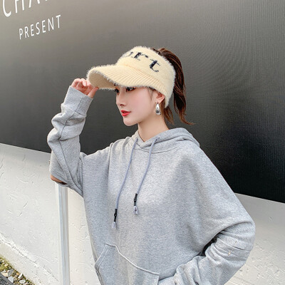 

Wool cap children winter 100 Korean fashion Korean lady winter knitting to keep warm winter duck tongue empty top hat